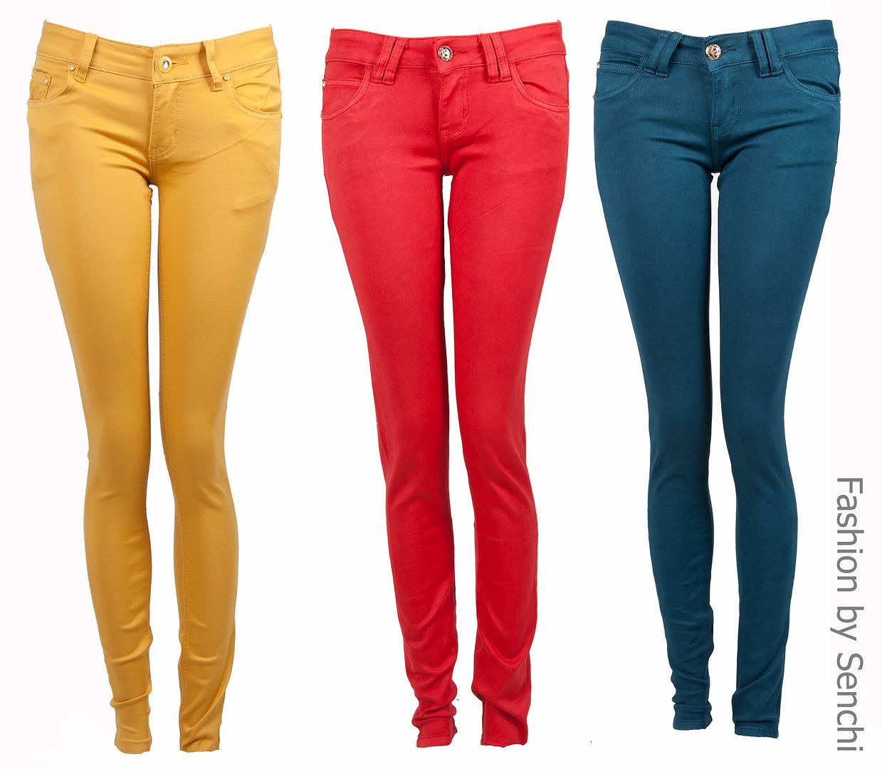NEW LADIES LOW RISE COLOURED RUST MUSTARD YELLOW TEAL SKINNY JEANS ...