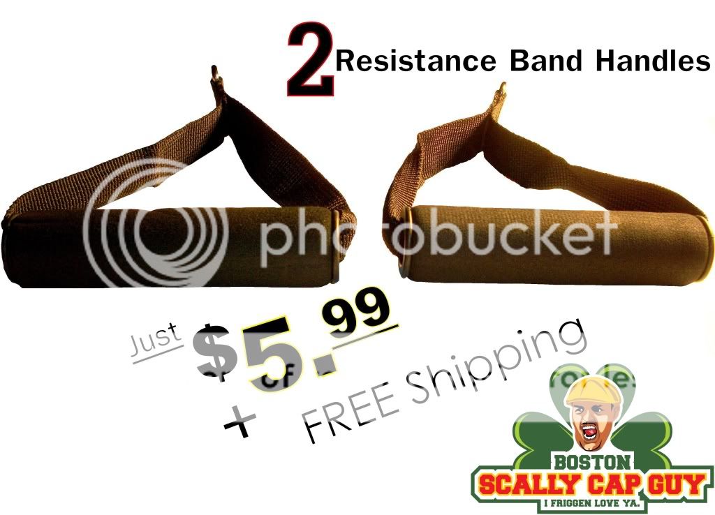   Foam Handles RESISTANCE BAND pair exercise workout fitness bands grips